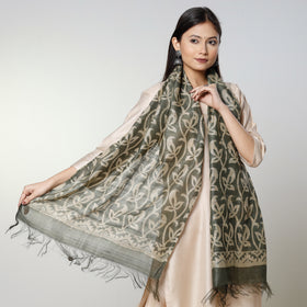 Buy Handloom Block Art Print Tussar Silk Bindaas Stole