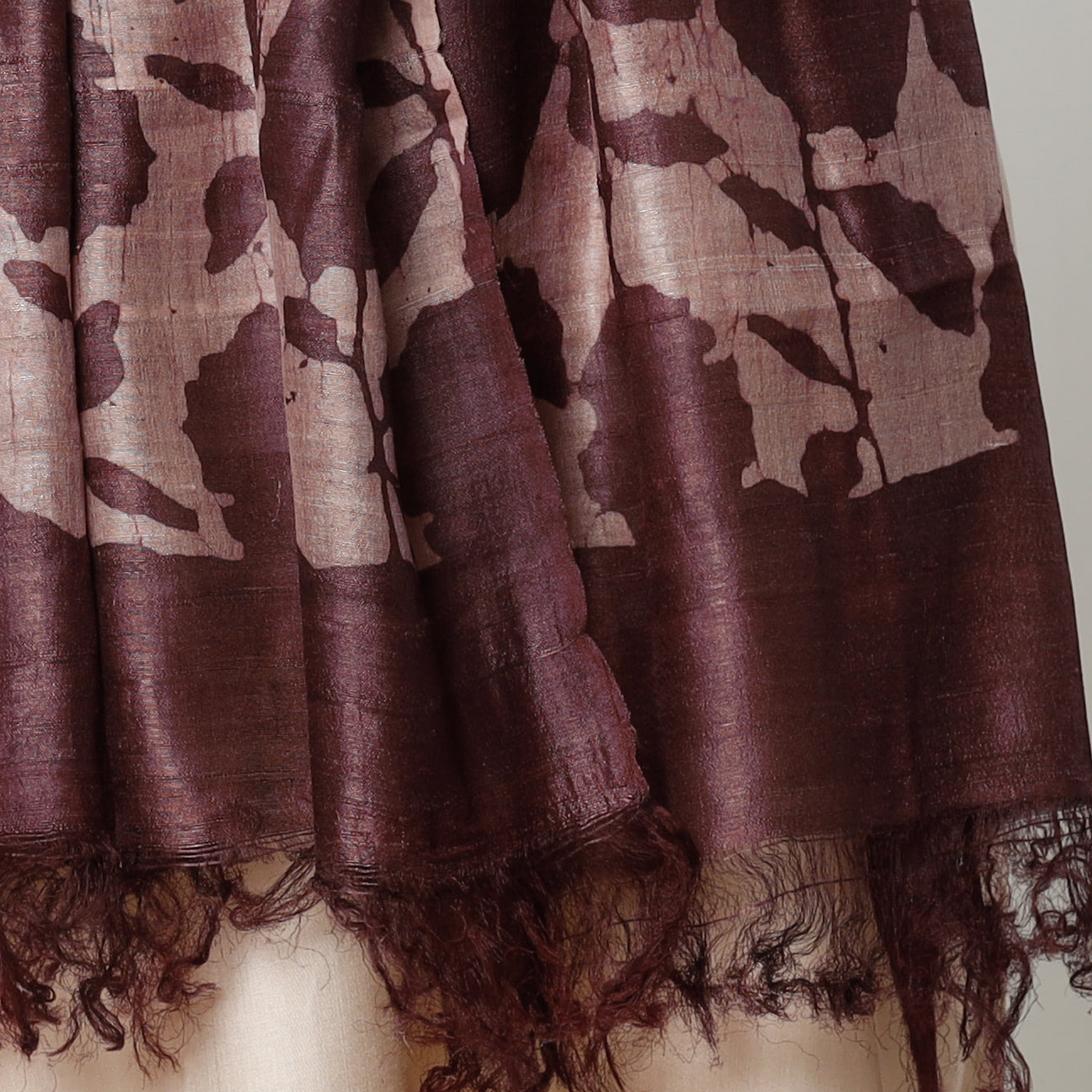 Buy Handloom Block Art Print Tussar Silk Bindaas Stole