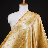 Yellow - Banarasi  Weaving Brocade Zari with Meena Buti Silk Fabric