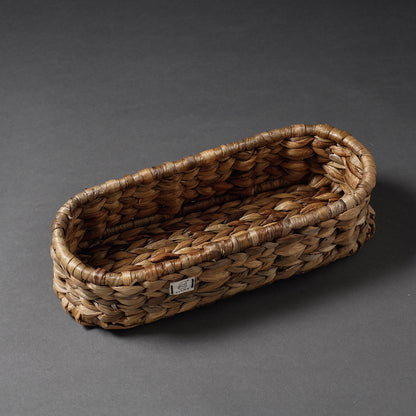 Handcrafted Organic Water Hyacinth Oval Tray (13 x 5 in)