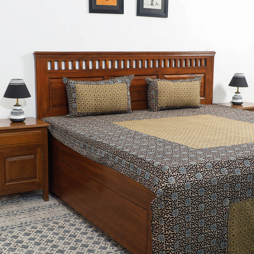 ajrakh double bed cover set