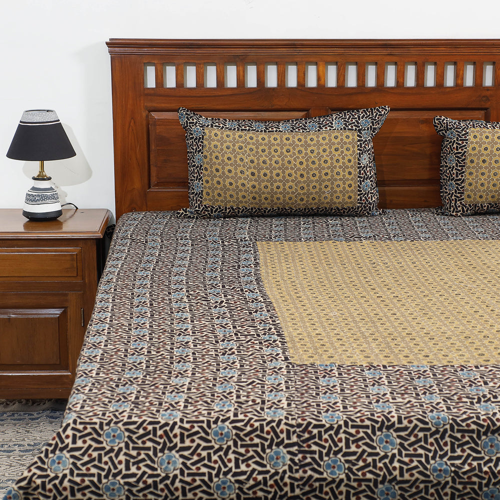 ajrakh double bed cover set