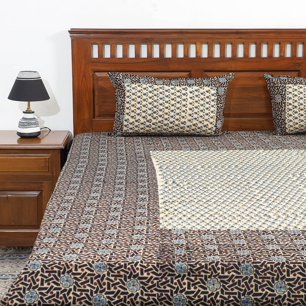 ajrakh double bed cover set