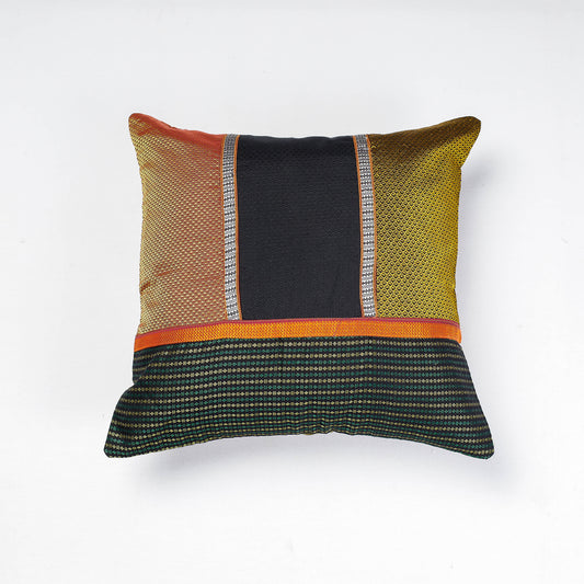 Multicolor - Gavanti Kasuti Embroidery Khun Cotton Cushion Cover (16 x 16 in)