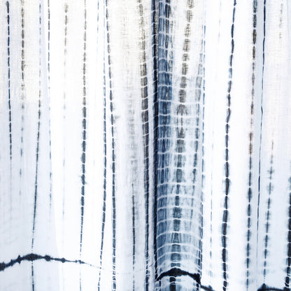 White - Set of 2 Shibori Tie-Dye Cotton Door Curtain (6.6 x 4 feet)