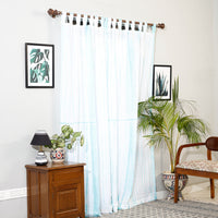 White - Set of 2 Shibori Tie-Dye Cotton Door Curtain (6.6 x 4 feet)