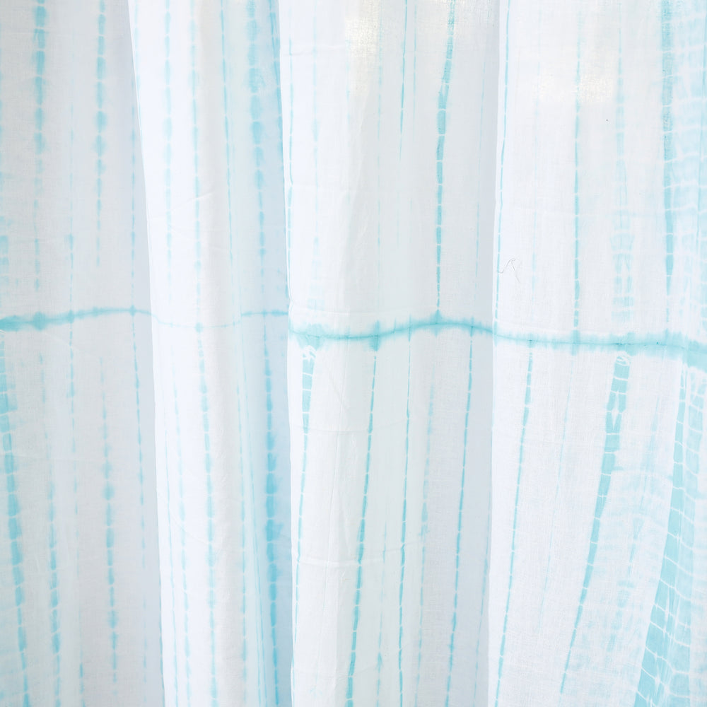 White - Set of 2 Shibori Tie-Dye Cotton Door Curtain (6.6 x 4 feet)