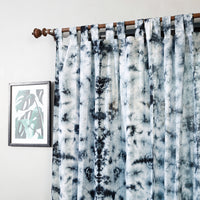 White - Set of 2 Shibori Tie-Dye Cotton Door Curtain (6.6 x 4 feet)