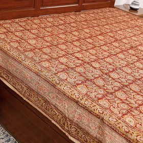 Buy Pedana Kalamkari Block Printing Cotton Double Bed Cover Online at iTokri.com