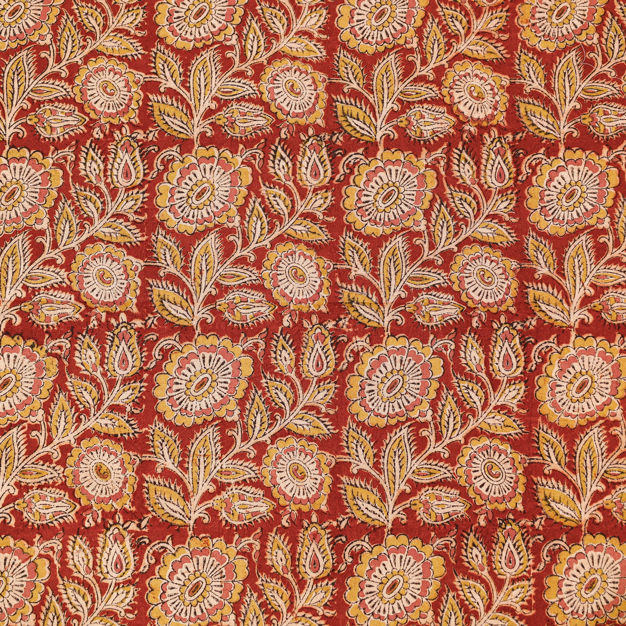Buy Pedana Kalamkari Block Printing Cotton Double Bed Cover Online at iTokri.com