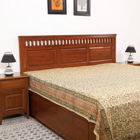 Buy Pedana Kalamkari Block Printing Cotton Double Bed Cover Online at iTokri.com
