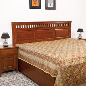 Buy Pedana Kalamkari Block Printing Cotton Double Bed Cover Online at iTokri.com