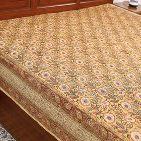 Buy Pedana Kalamkari Block Printing Cotton Double Bed Cover Online at iTokri.com
