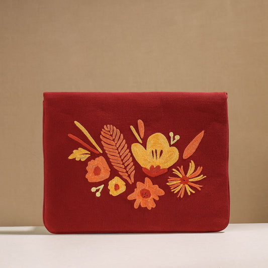 Aari Hand Embroidery Cotton Duck IPad Sleeve (10 x 13 in)