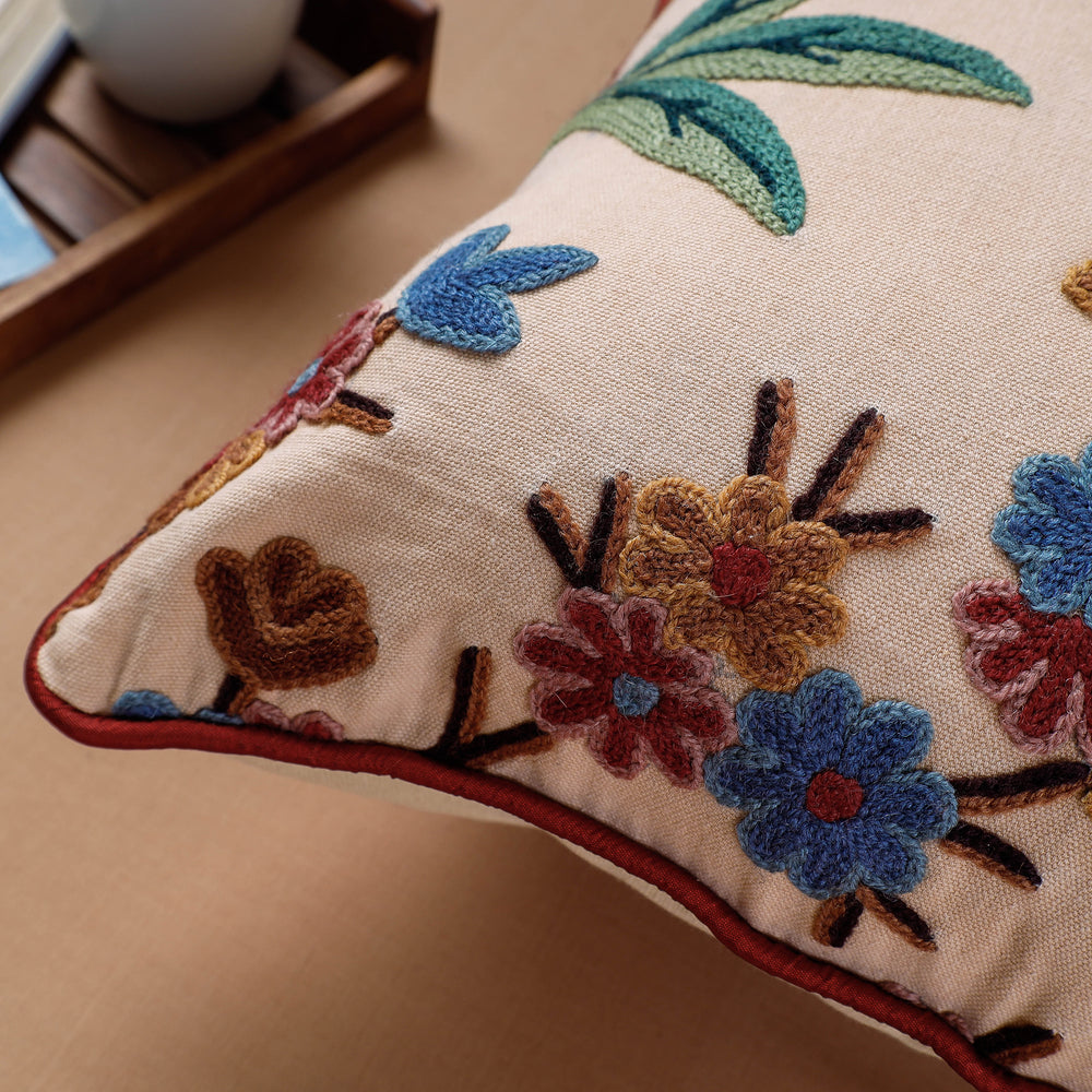 Aari Embroidery Cushion Cover