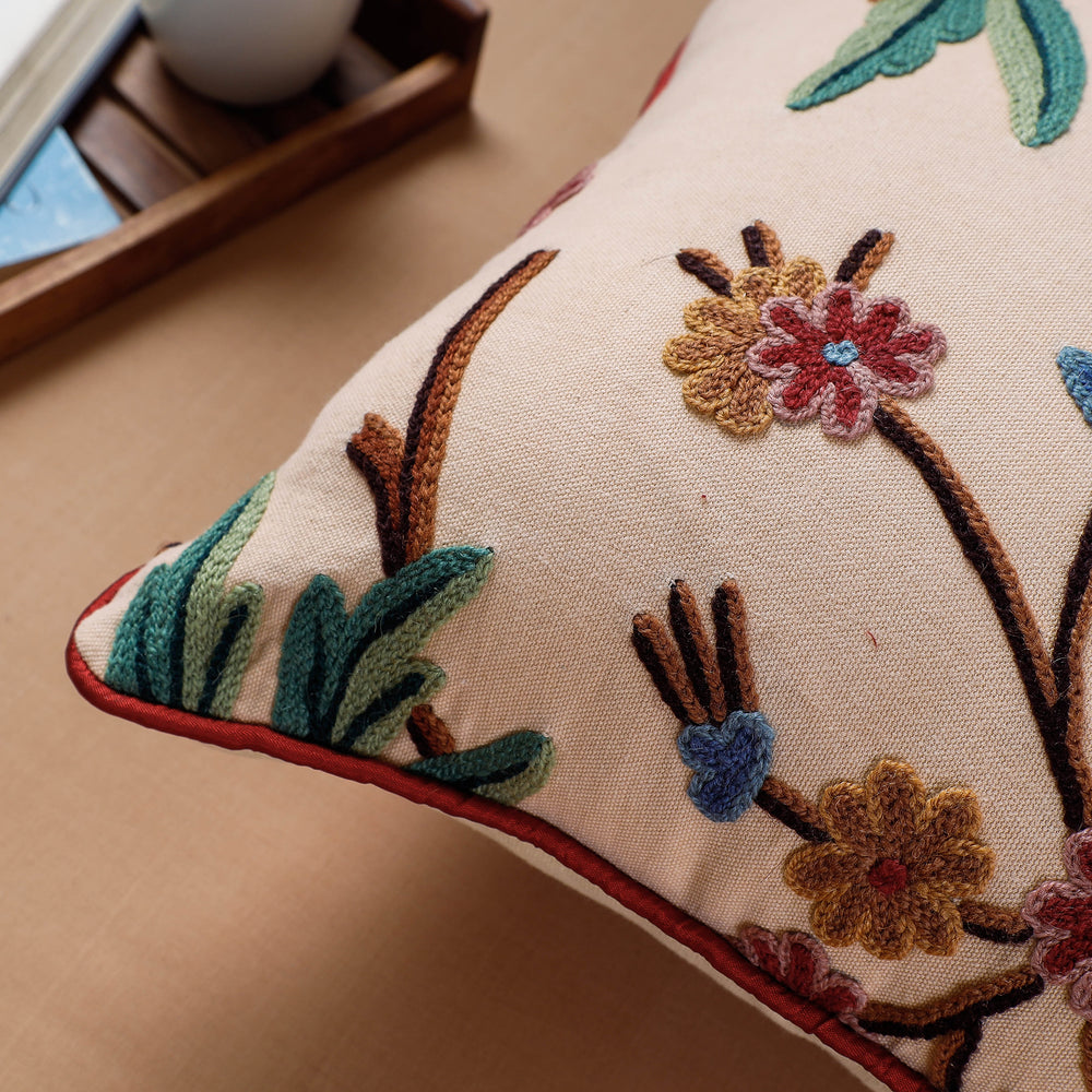 Aari Embroidery Cushion Cover