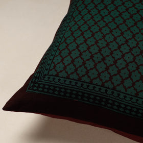 Green Bagh Block Printed Cotton Cushion Cover