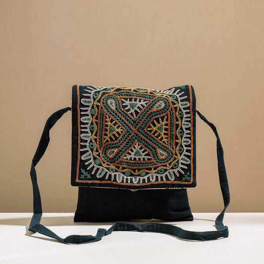 Black - Kala Raksha Rabari Hand Embroidery Sling Bag
