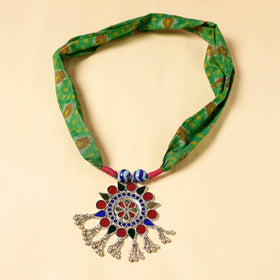  Ikat Silk Fabric GS Pendant Necklace 
