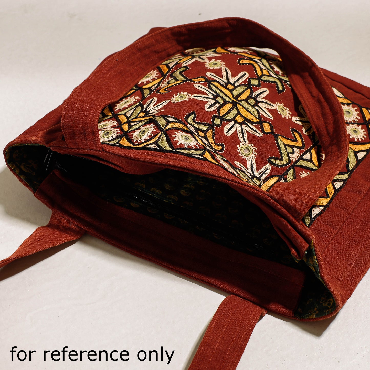 Orange - Kala Raksha Pakko Hand Embroidery Shoulder Bag