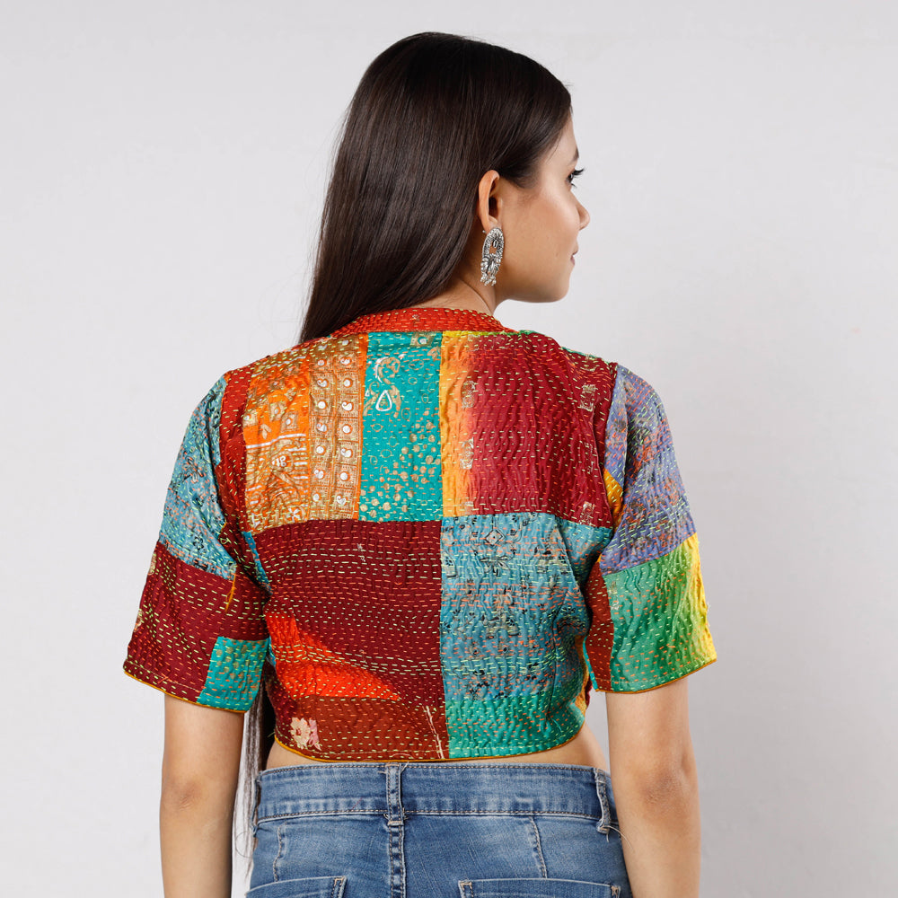 Kantha Embroidery Stitched Blouse
