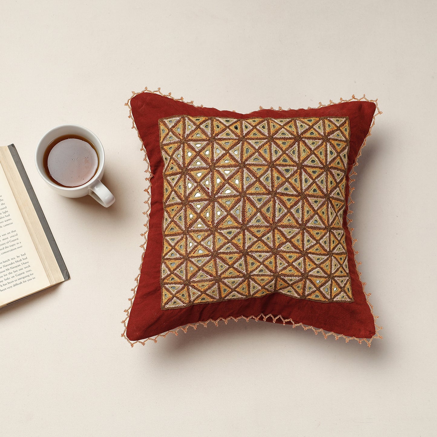 Hand Embroidery Cushion Cover 