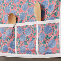 Sanganeri Block Printing Cotton Fridge Top Cover with Multiple Pockets