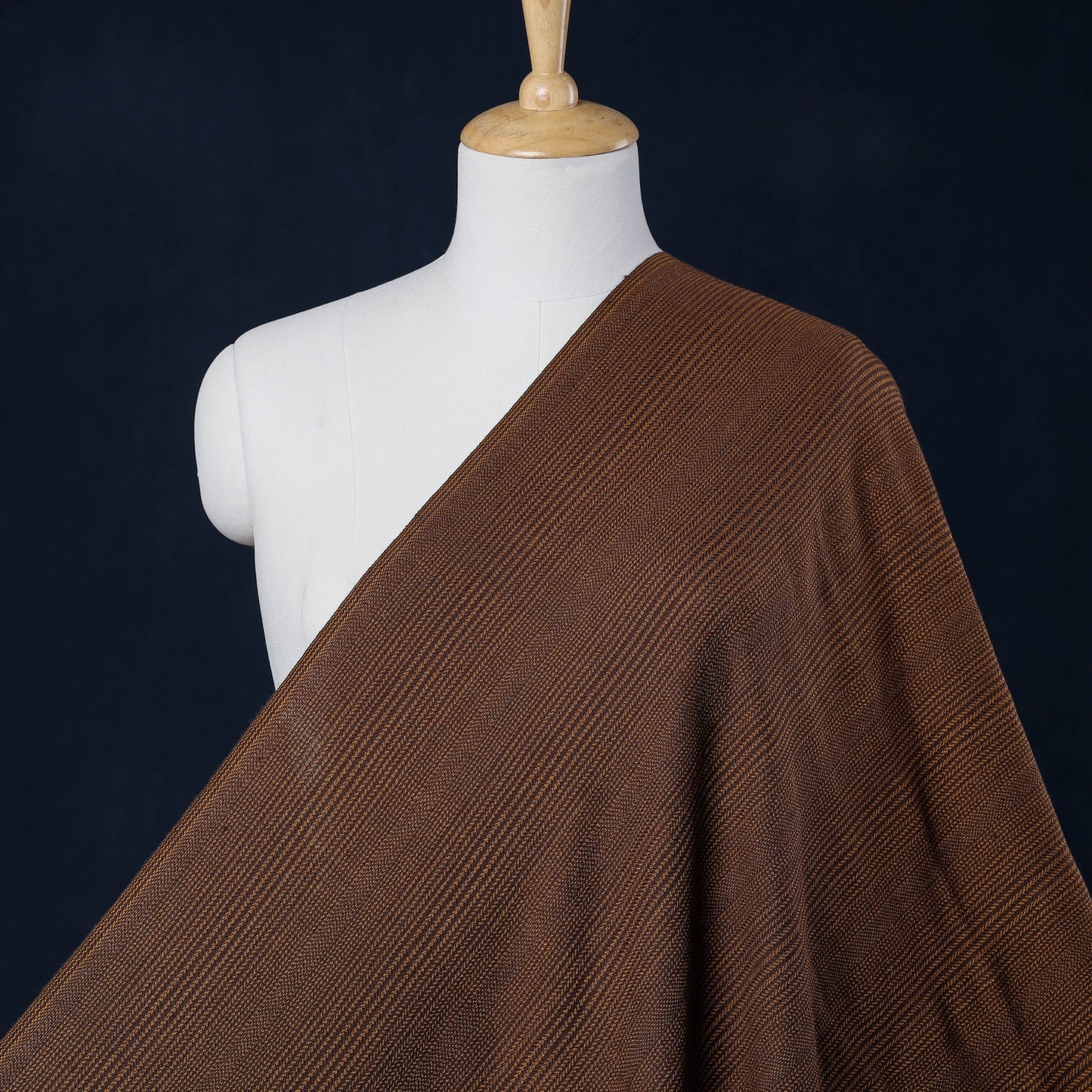 Brown - Kumaun Handwoven Pure Merino Woolen Fabric