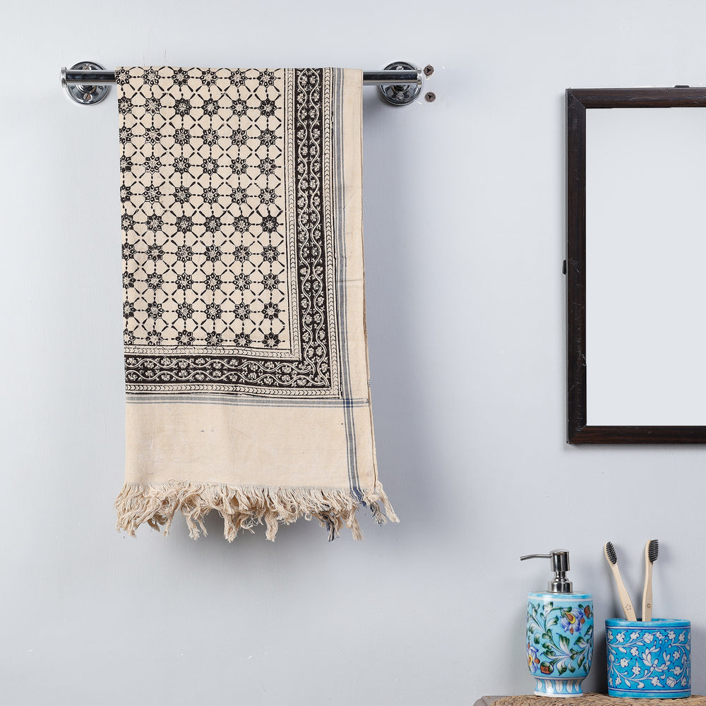 Block Printed Cotton Towel
