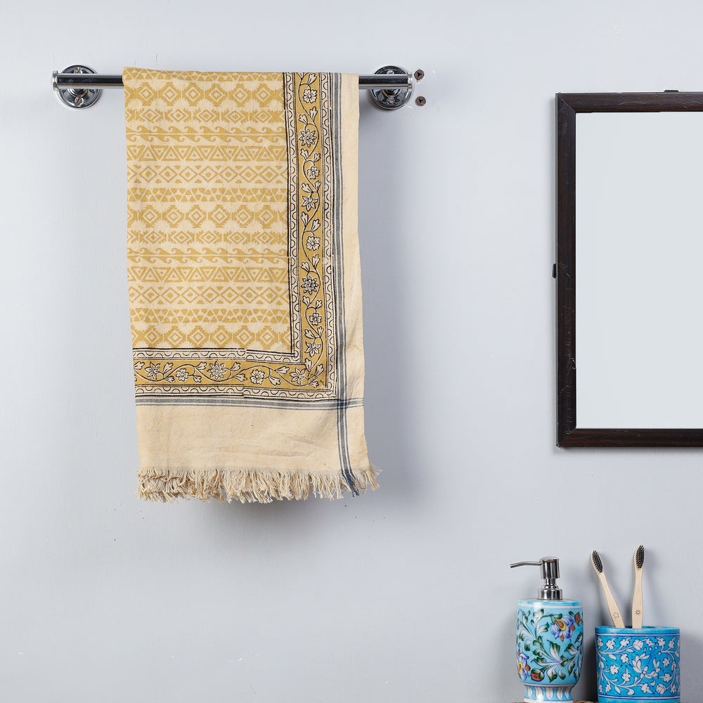 Block Printed Cotton Towel
