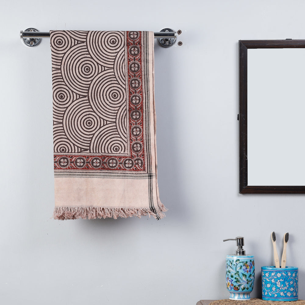 Block Printed Cotton Towel
