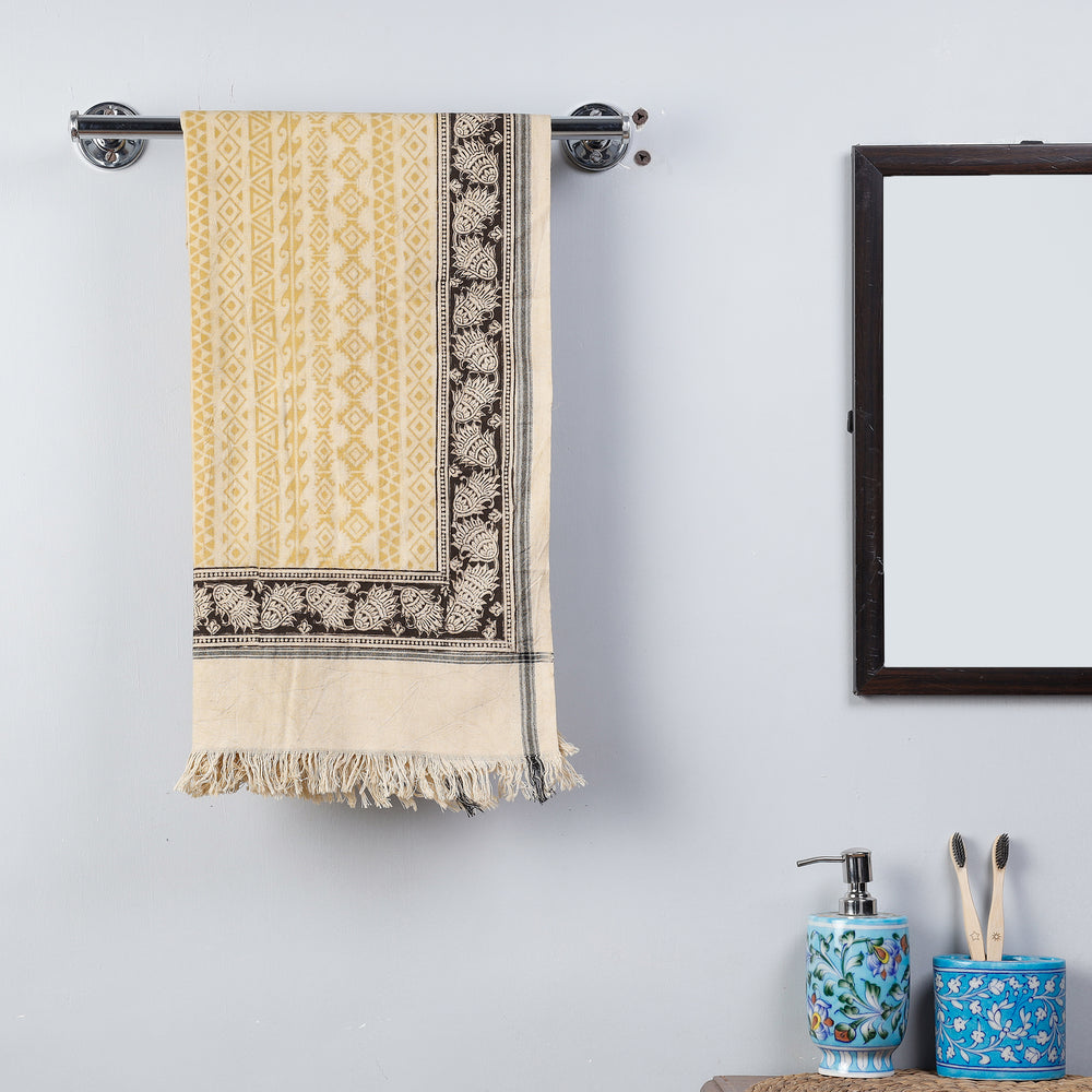 Block Printed Cotton Towel
