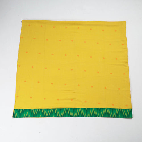 Yellow - Rangoli Bengal Jamdani Buti Blouse Piece with Ikat Border