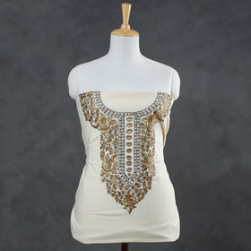  Kashmiri Kashidakari Hand Embroidered Cotton Kurta Material 