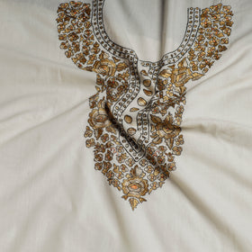  Kashmiri Kashidakari Hand Embroidered Cotton Kurta Material 