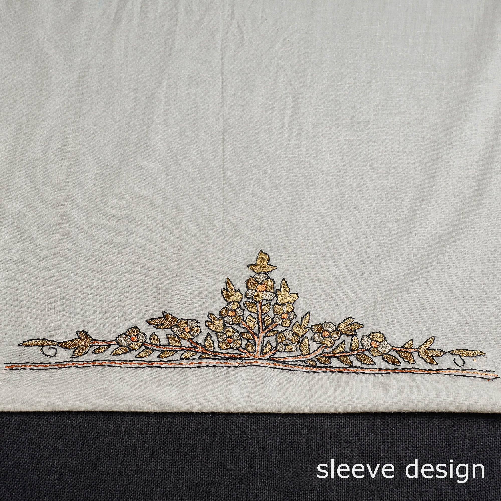  Kashmiri Kashidakari Hand Embroidered Cotton Kurta Material 