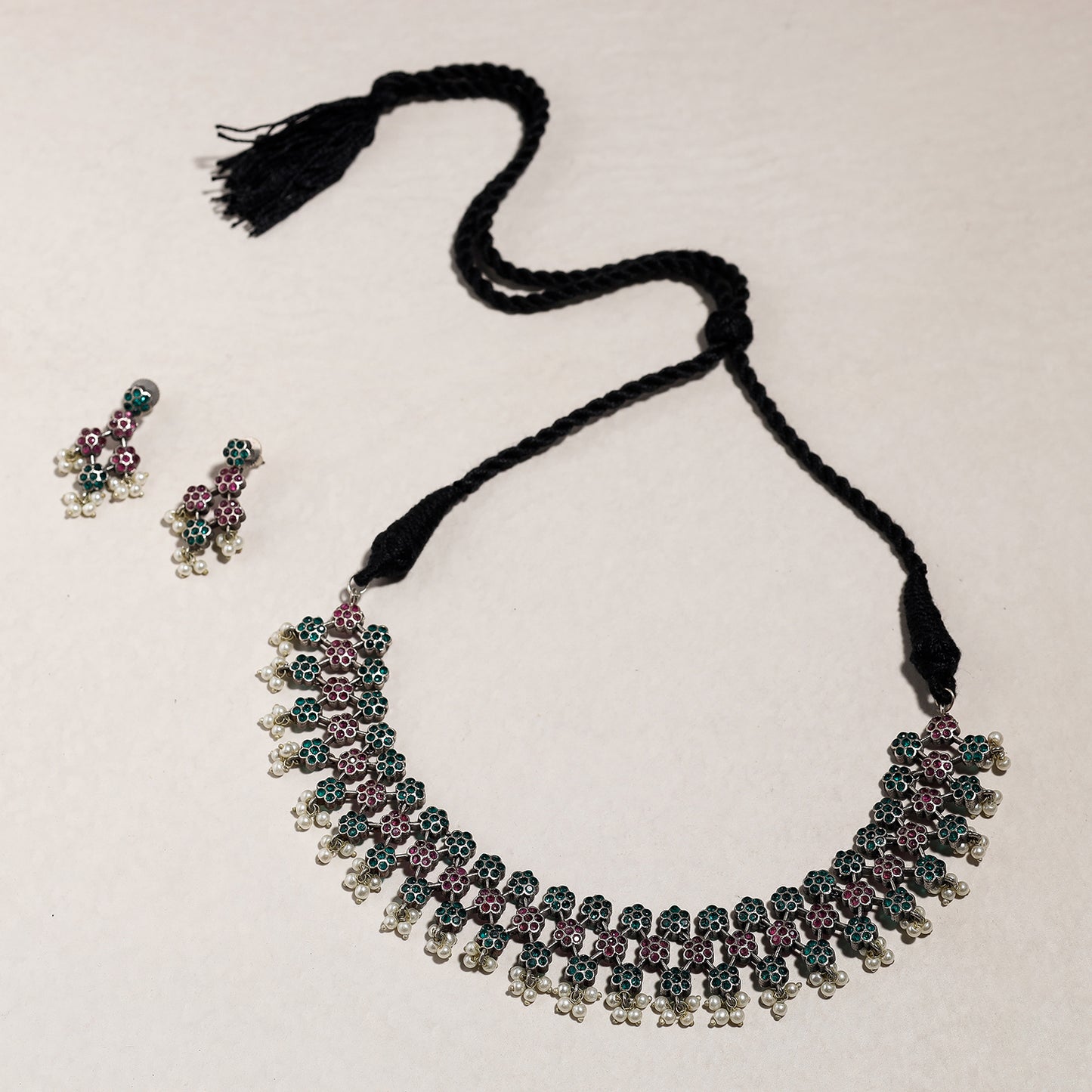 oxidised necklace set