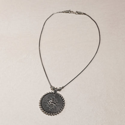 Antique Silver Finish Oxidised Brass Base Necklace
