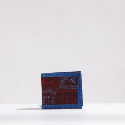 kantha leather wallet