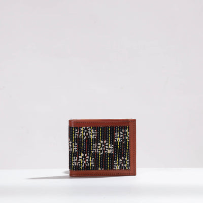 kantha leather wallet