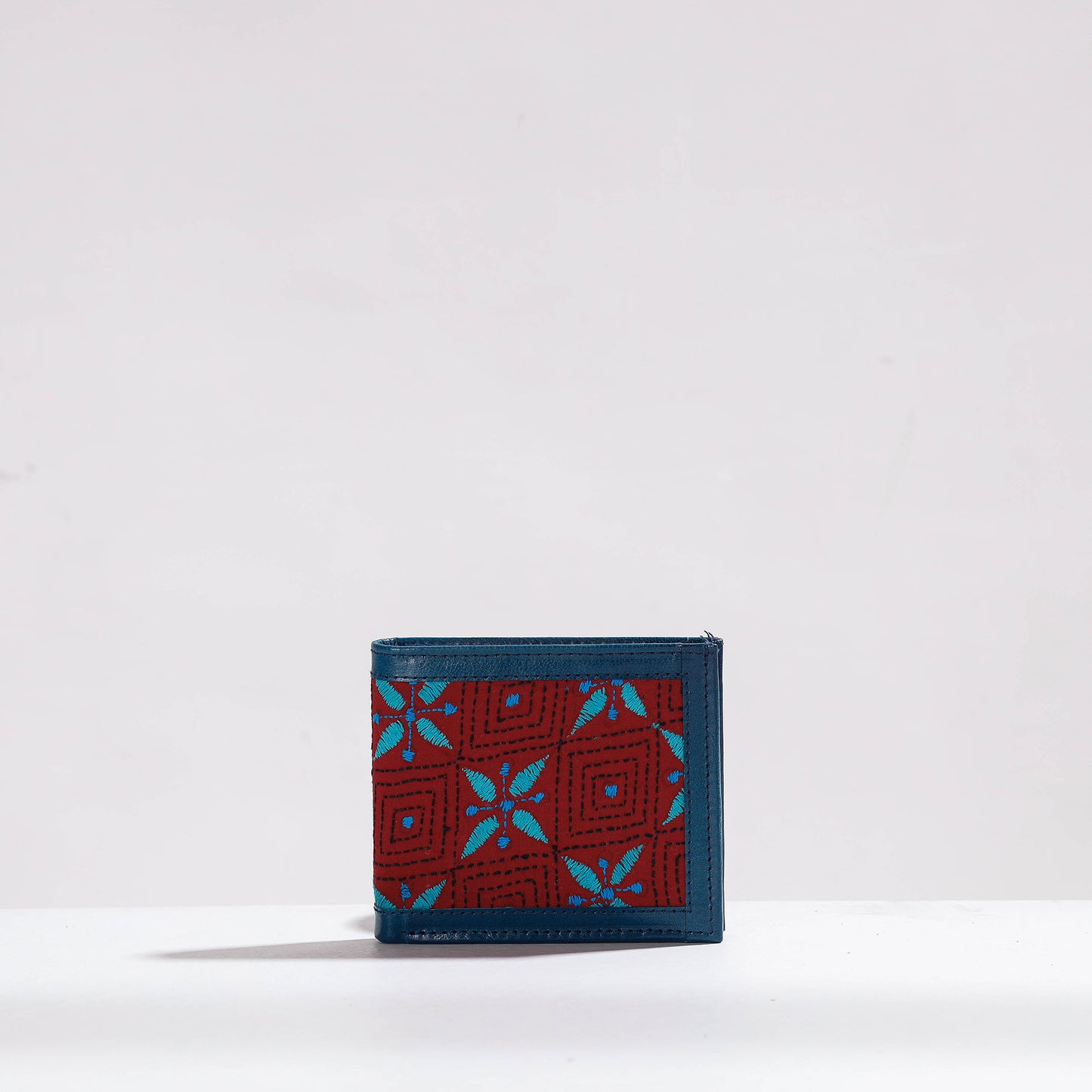 kantha leather wallet