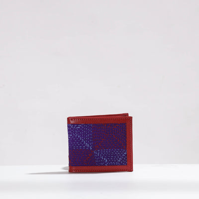 kantha leather wallet