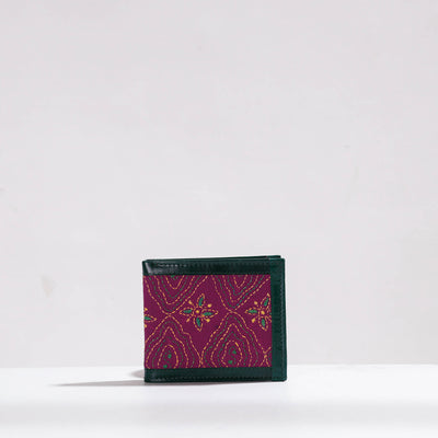 kantha leather wallet