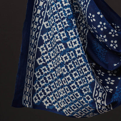 Blue - 3pc Bagru Block Printing Cotton Suit Material Set