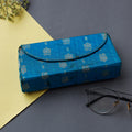 Blue Brocade Silk Fabric Embellished Spectacle Case