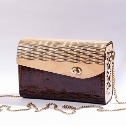 Brown - Handcrafted Birch Wooden Sling Bag