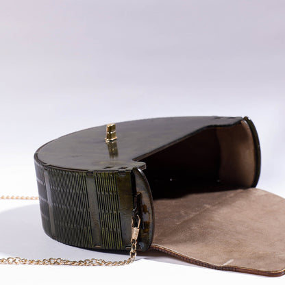 Black - Handcrafted Birch Wooden Sling Bag