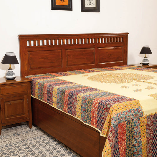 applique double bed cover