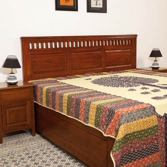 applique double bed cover