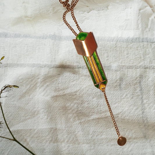 Naked Quartz Copper Necklace by Ekibeki